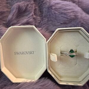 Swarovski Green Gemstone Silver Ring